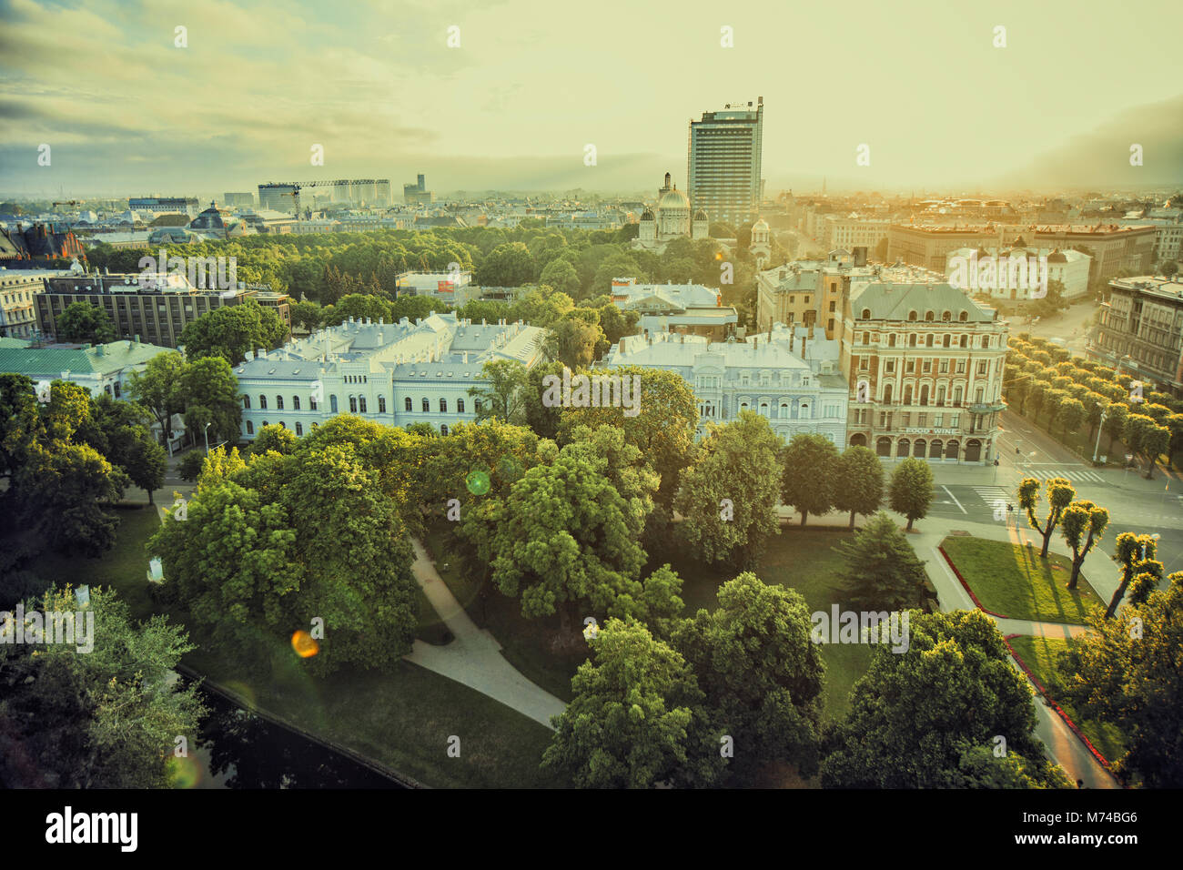 Riga city autumn sunrise buildings hi-res stock photography and images ...