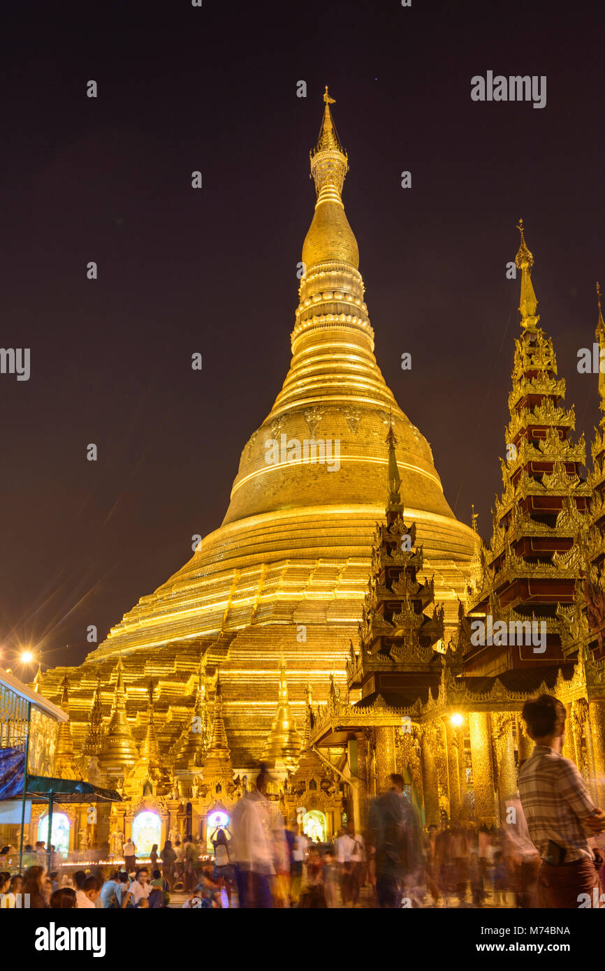 Yangon (Rangoon): Shwedagon Pagoda, , Yangon Region, Myanmar (Burma) Stock Photo