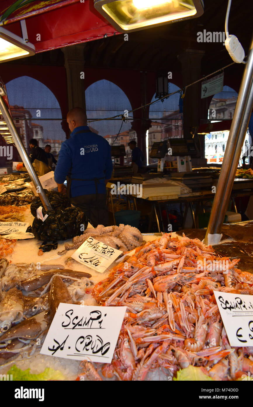 The Rialto Fish Market in Venice Italy Stock Photo Alamy