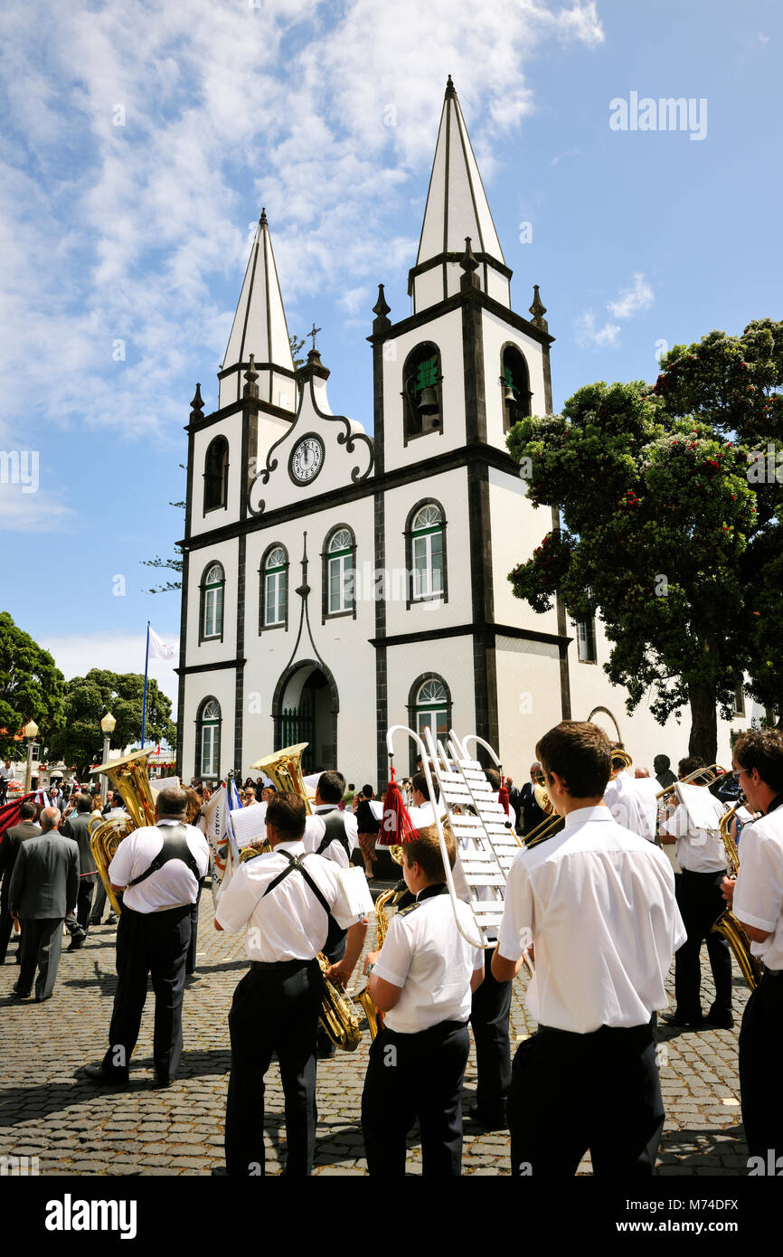 Holy Spirit (Espirito Santo) festivities at Madalena. Pico, Azores islands, Portugal Stock Photo