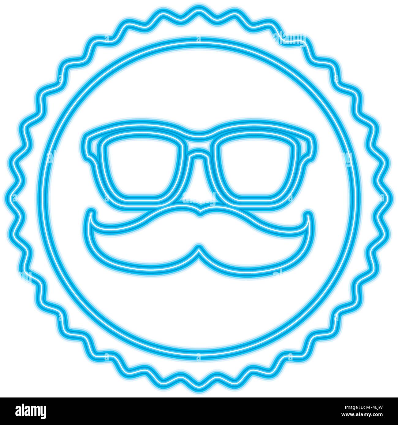 vintage label mustache glasses hipster Stock Vector Image & Art - Alamy