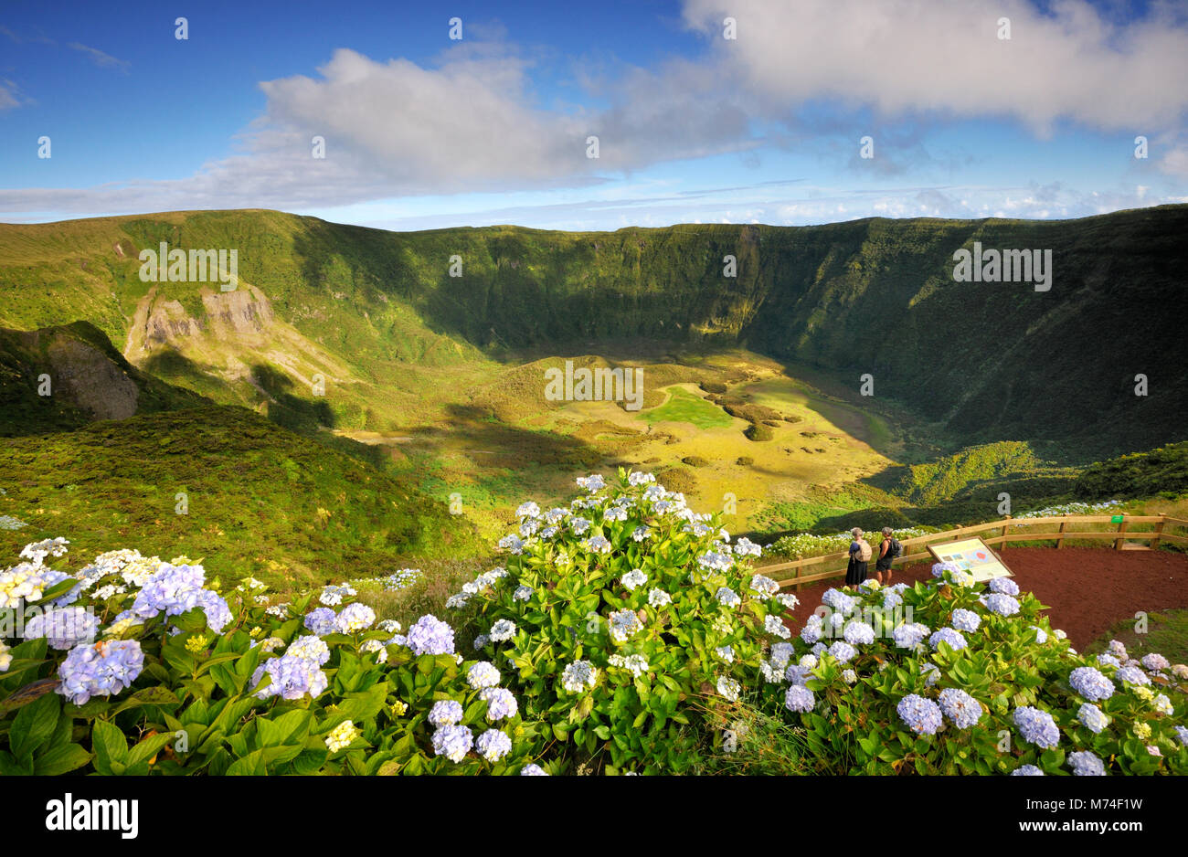 The Caldeira, the big volcanic crater of Faial. Azores islands, Portugal Stock Photo