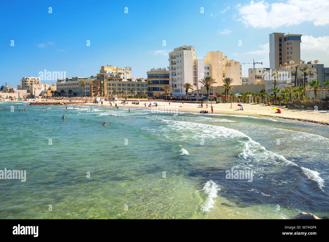 Beach and seafront at Sousse. Tunisia, North Africa Stock Photo