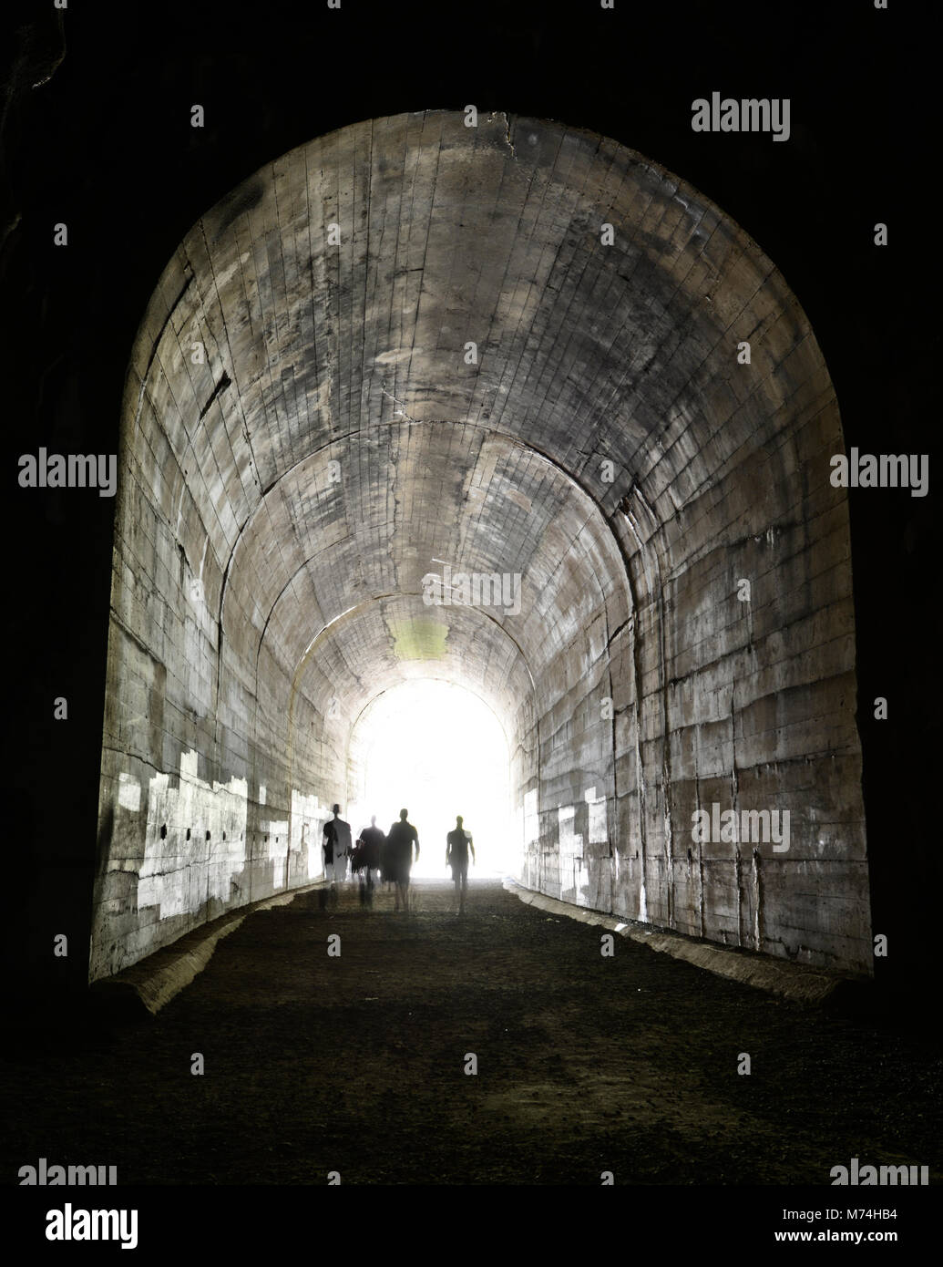 An old and decommissioned railway tunnel. Stock Photo