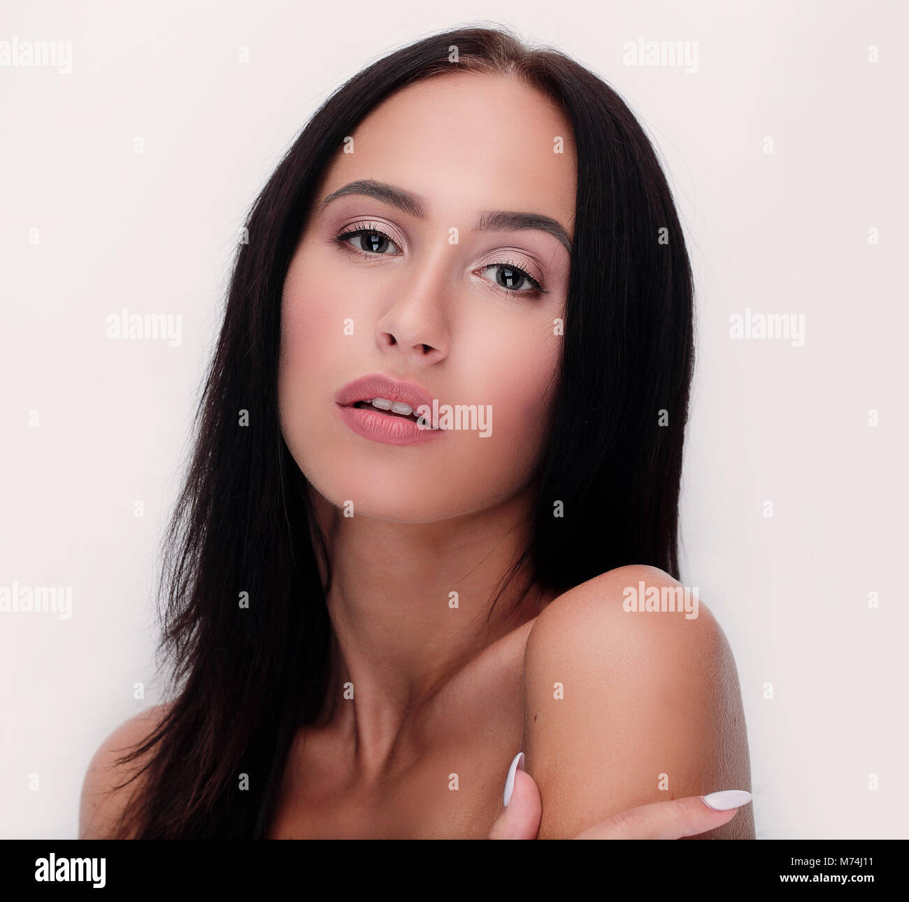 Young woman close up face beauty portrait Stock Photo - Alamy