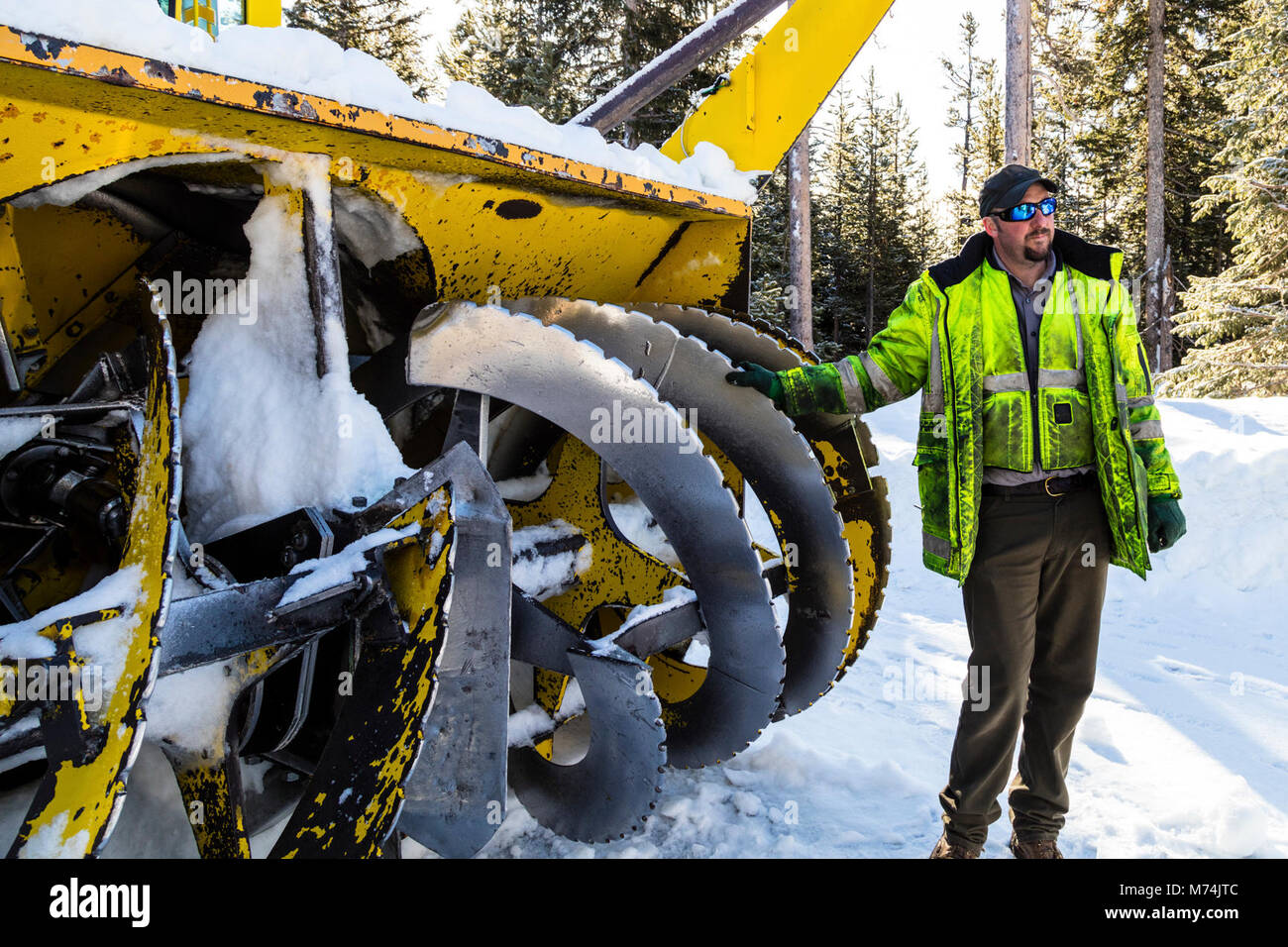 Brian B (Engineering Equipment Operator) with the rotary blower Stock Photo Alamy