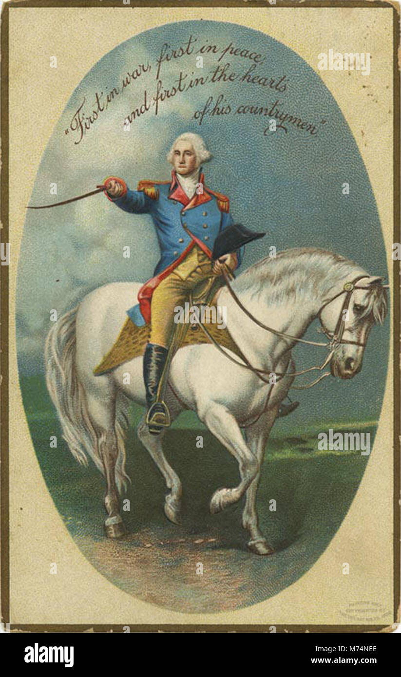 George Washington on his white horse (NBY 21104) Stock Photo