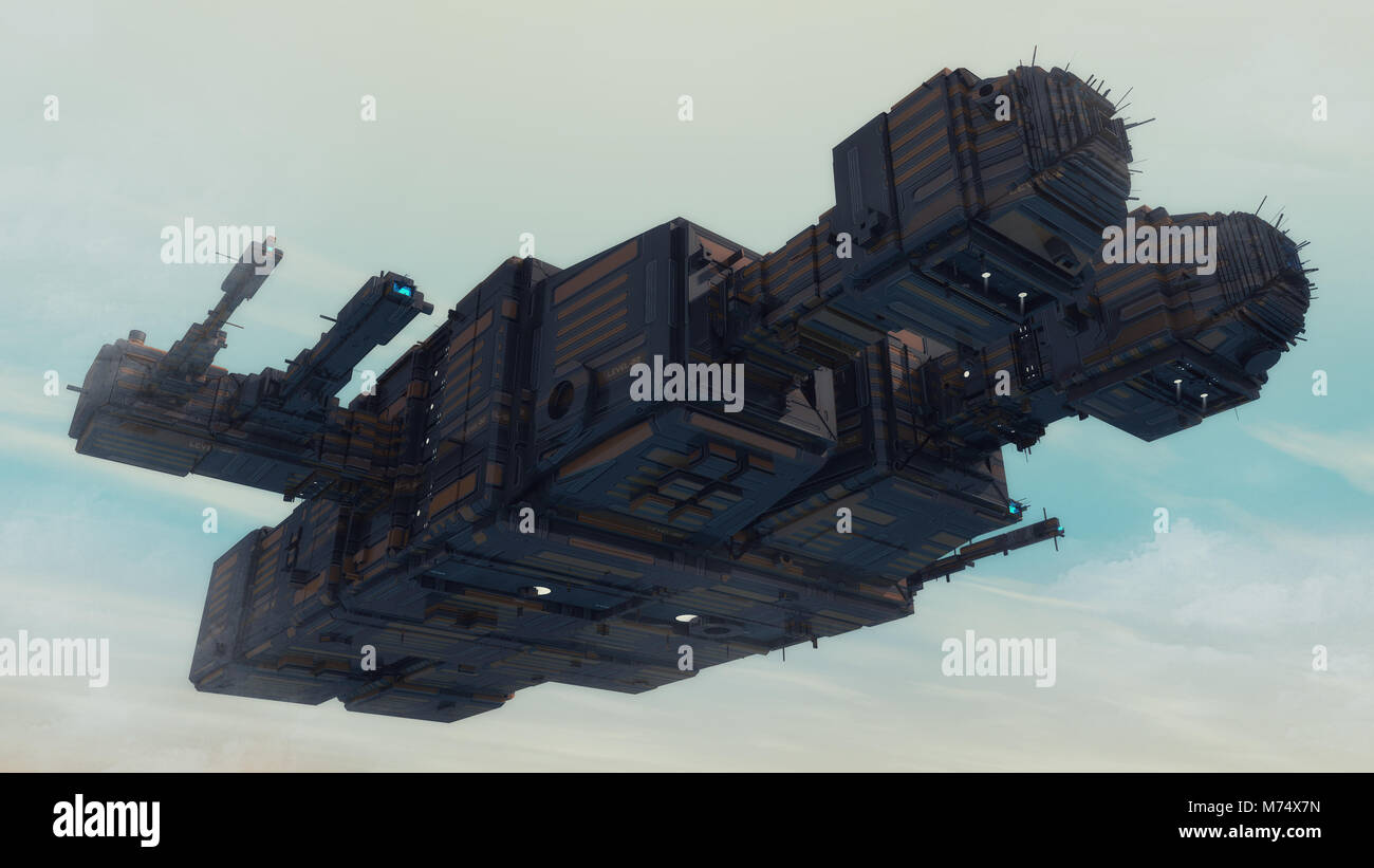 3D render. Alien spaceship UFO concept Stock Photo - Alamy