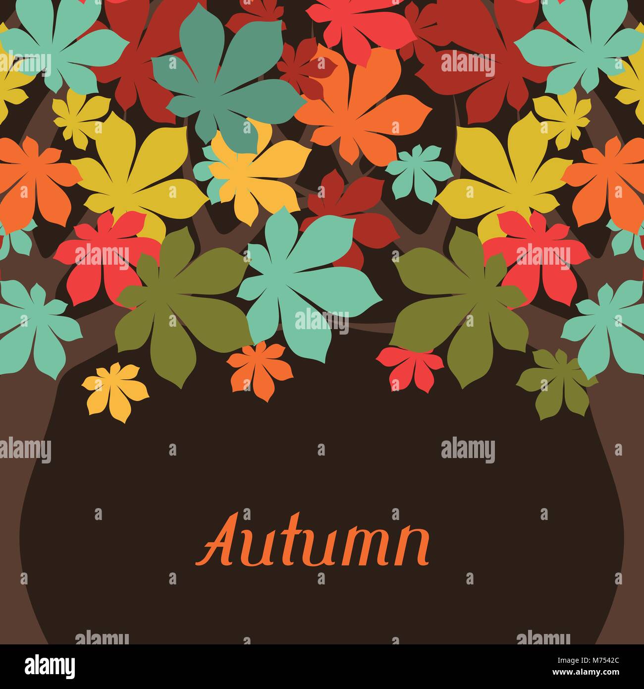 Background of stylized autumn trees for greeting card Stock Vector ...