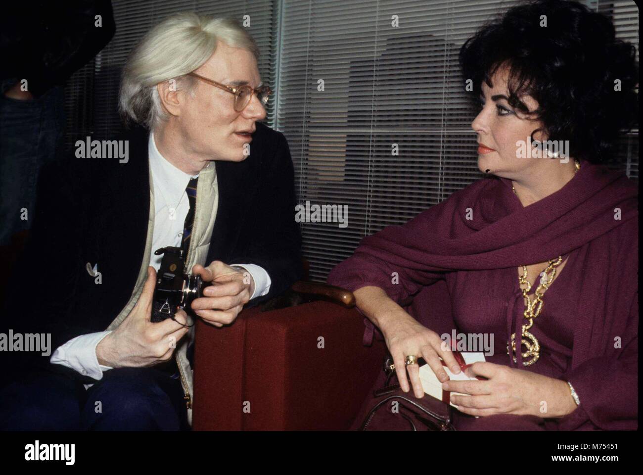 New York, NY 1978 FILE PHOTO Andy Warhol & Liz Taylor Digital photo by Adam Scull-PHOTOlink [Photo via Newscom] Stock Photo
