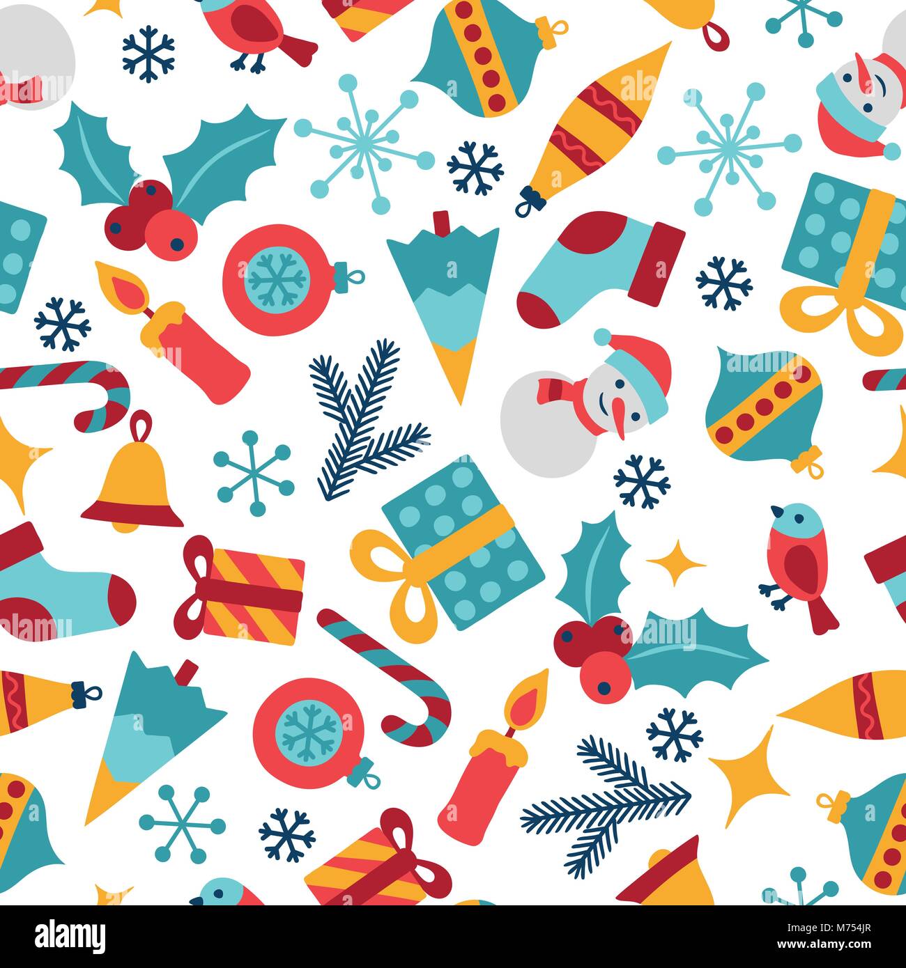 Merry Christmas and Happy New Year seamless pattern Stock Vector Image ...