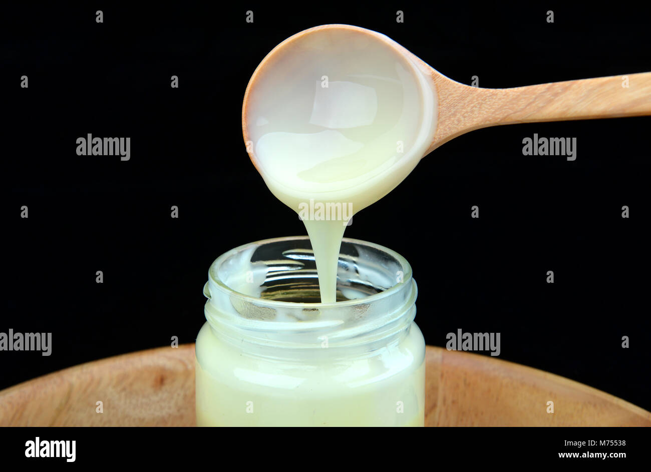 sticky of sweet milk for mix with drink or food and snack Stock Photo