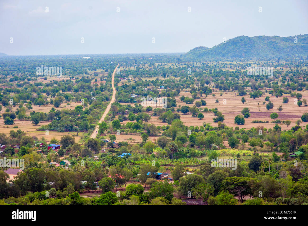 View to the village of the Cambodian countryside, Battambang Stock