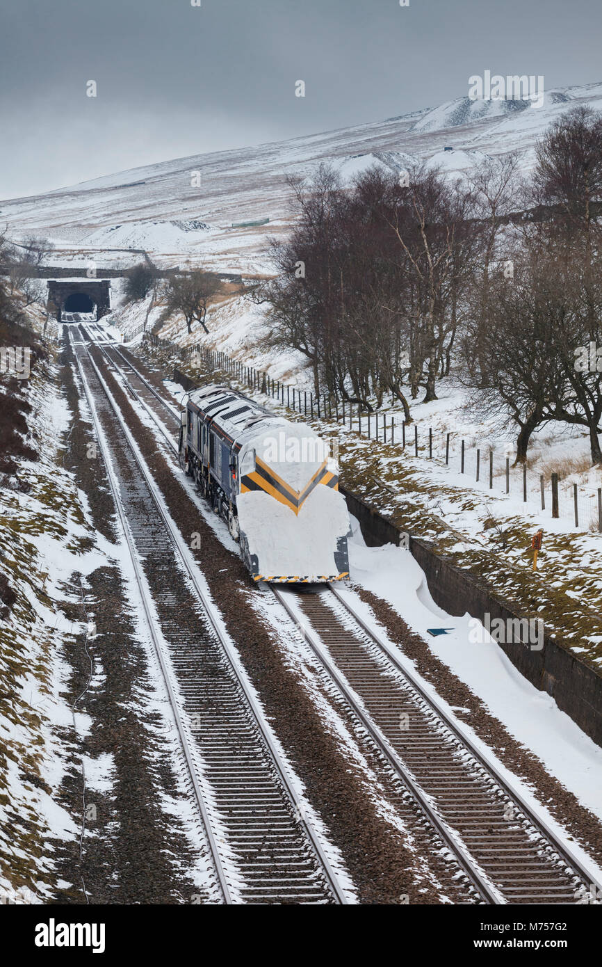 Ferrocarril Midland snowplows basado en Hellifield en liquidar a Carlisle  línea - 1900 Fotografía de stock - Alamy