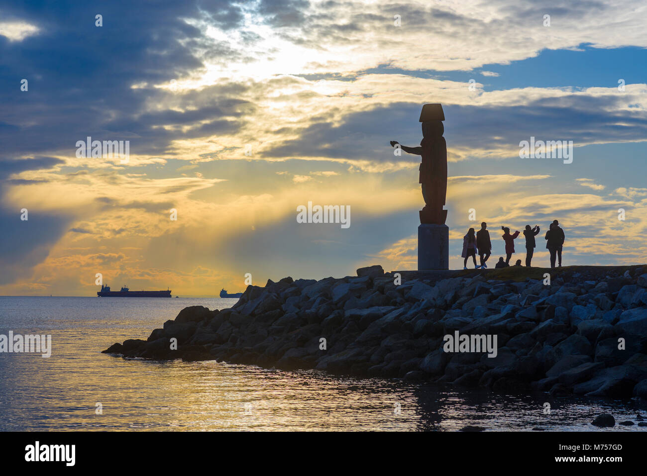 Squamish Nation Figure, Ambleside Park, West Vancouver, British