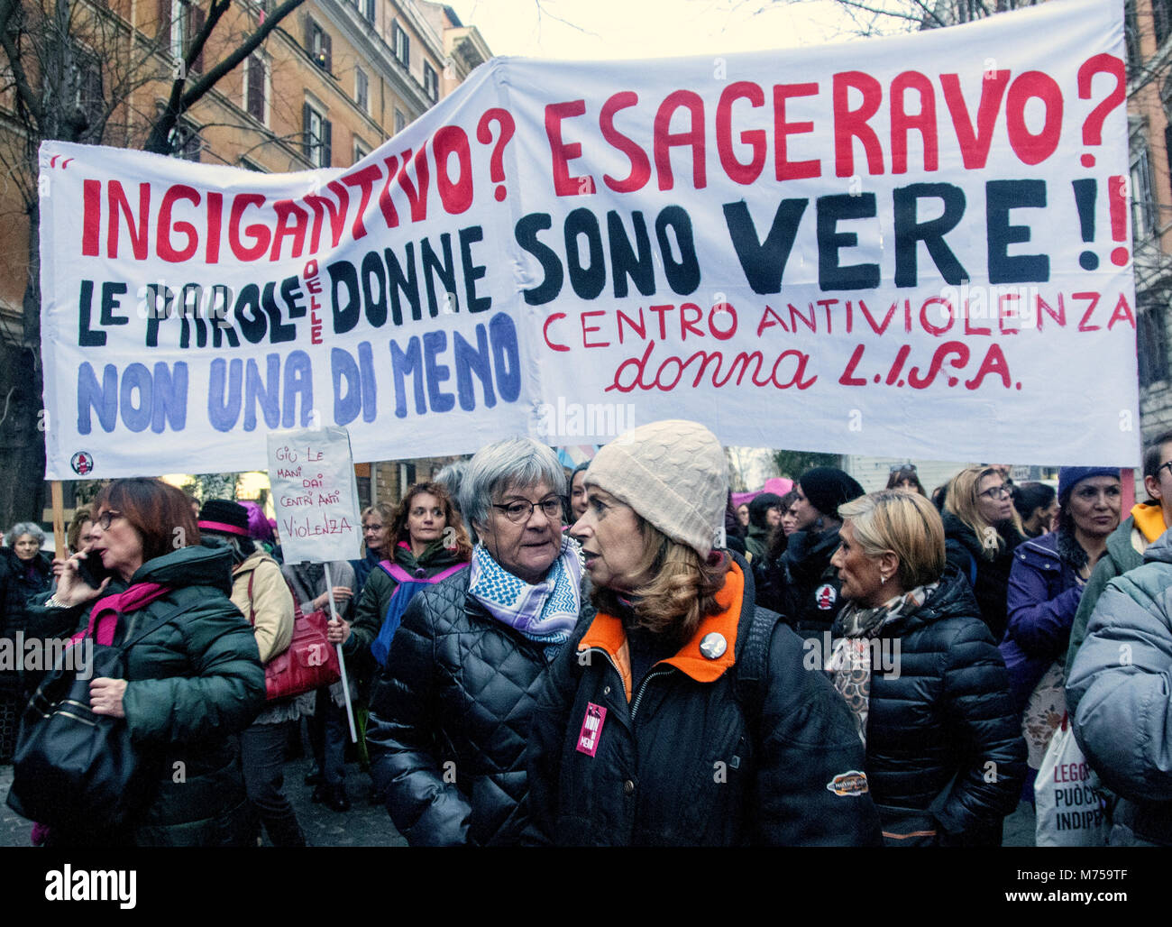 Rome, Italy. 08th Mar, 2018. Protest in Rome (and other Italian cities ...