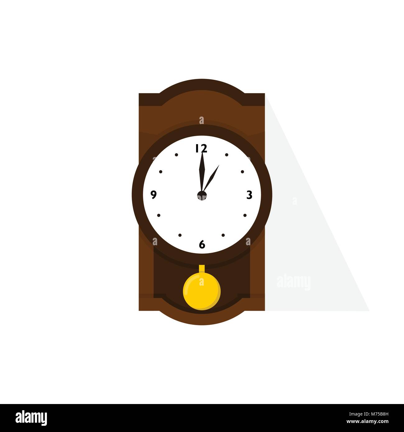 Classic Wood Clock Furniture Vector Illustration Graphic Design Stock