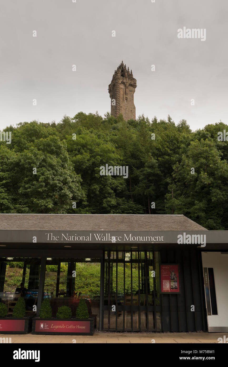 National Wallace Monument. 67-metre (220 ft) sandstone tower, built in the Victorian Gothic ... - Metre Sandstone Tower