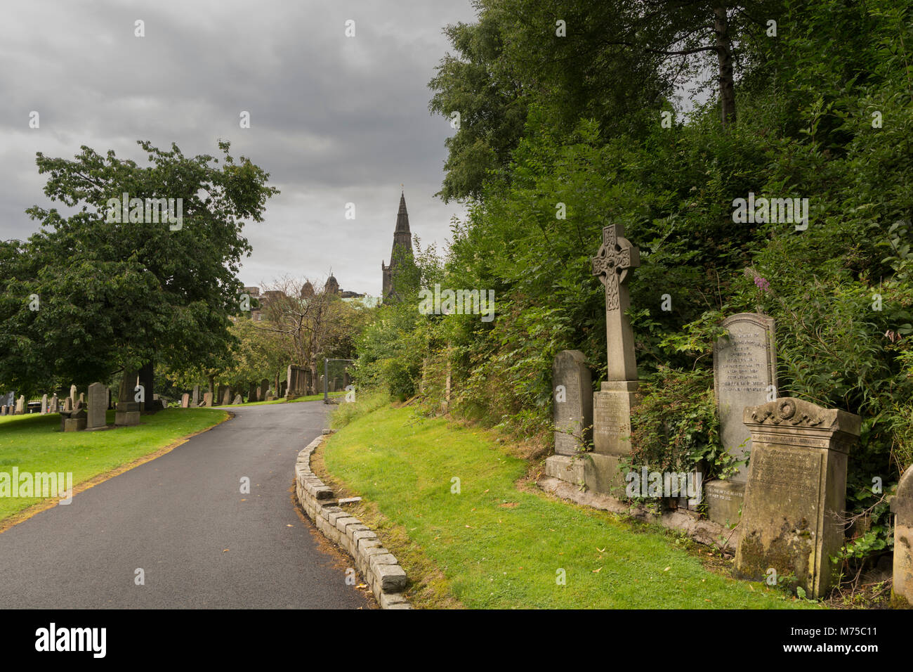 The Glasgow Necropolis (Victorian cemetery). Hill to the east of Glasgow Cathedral (St. Mungo's