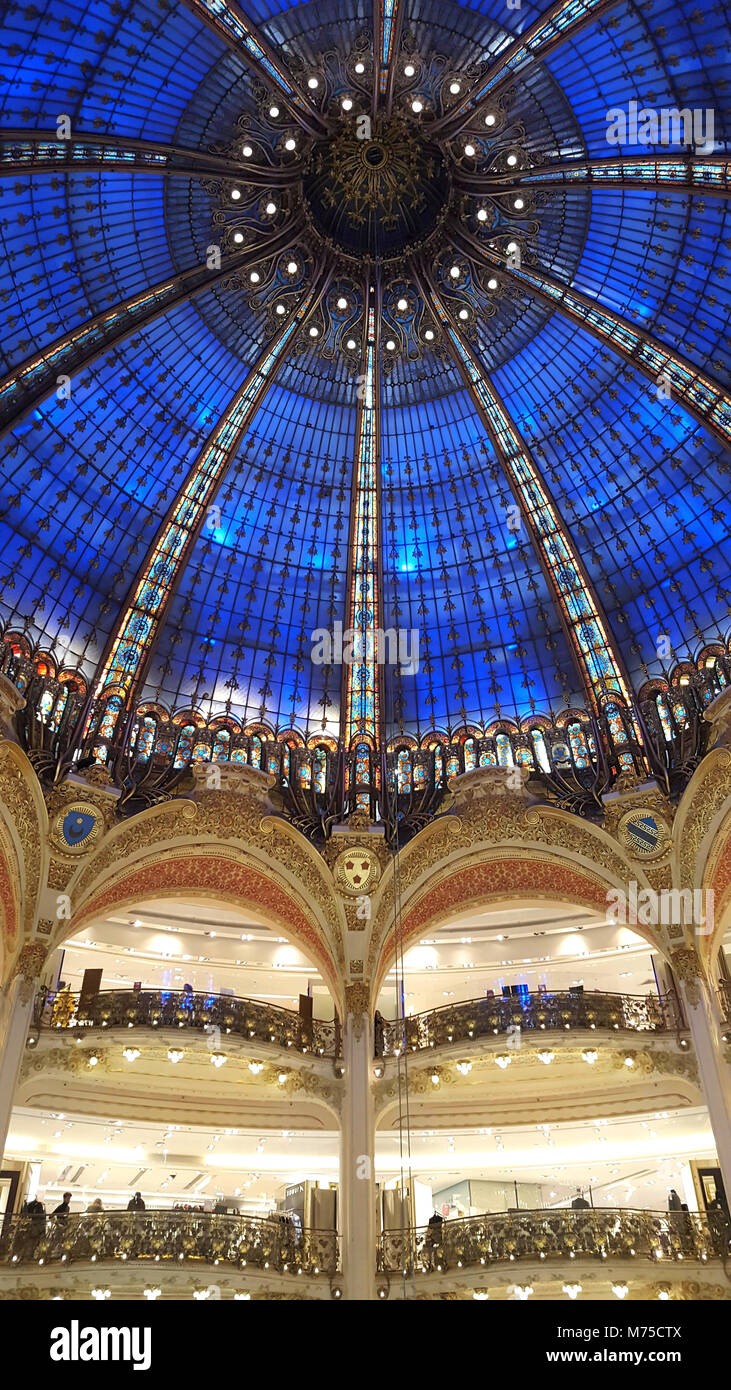 Galeries Lafayette luxury shopping department store in Paris, France Stock Photo
