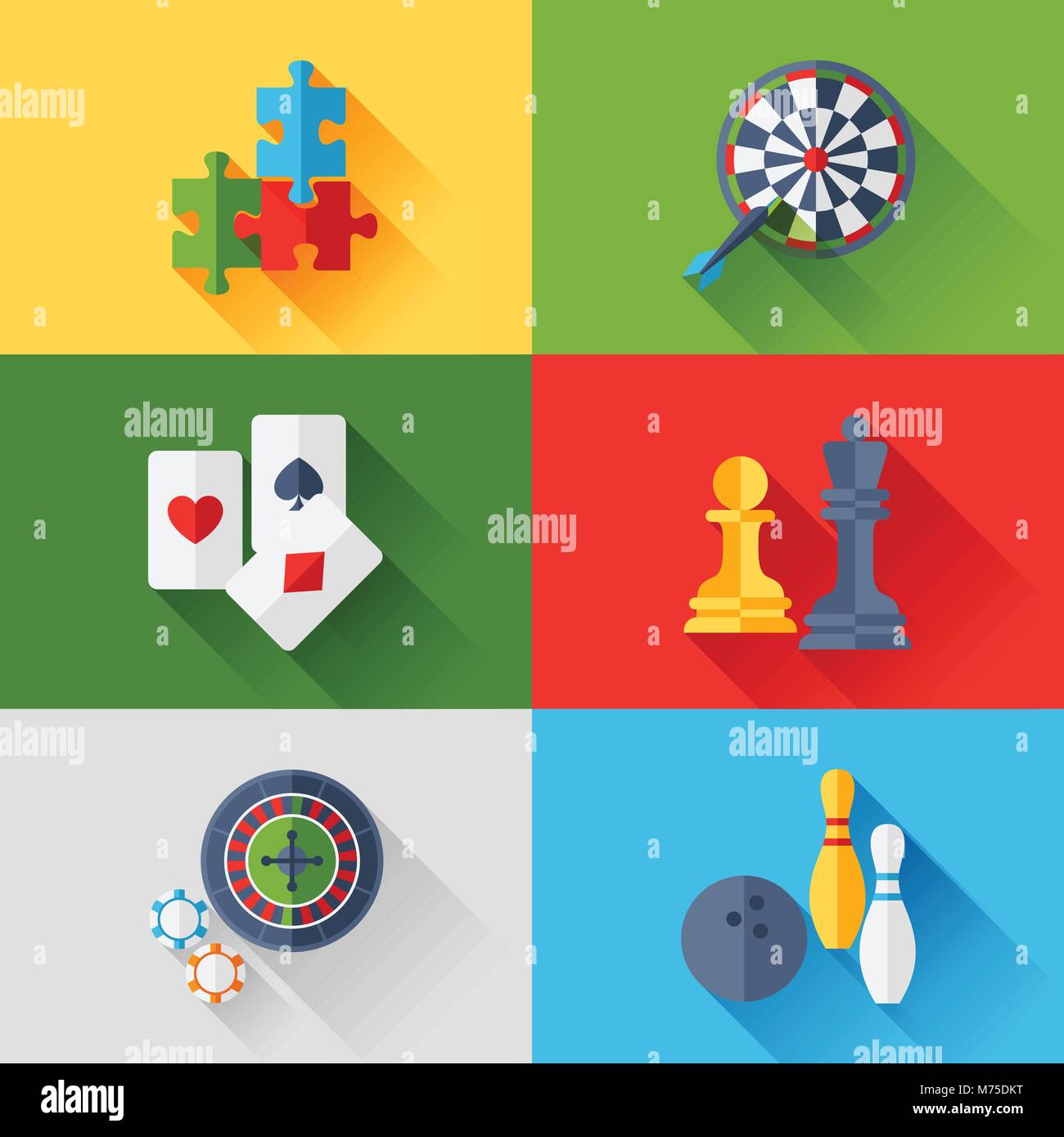 Set of game icons in flat design style Stock Vector Image & Art - Alamy