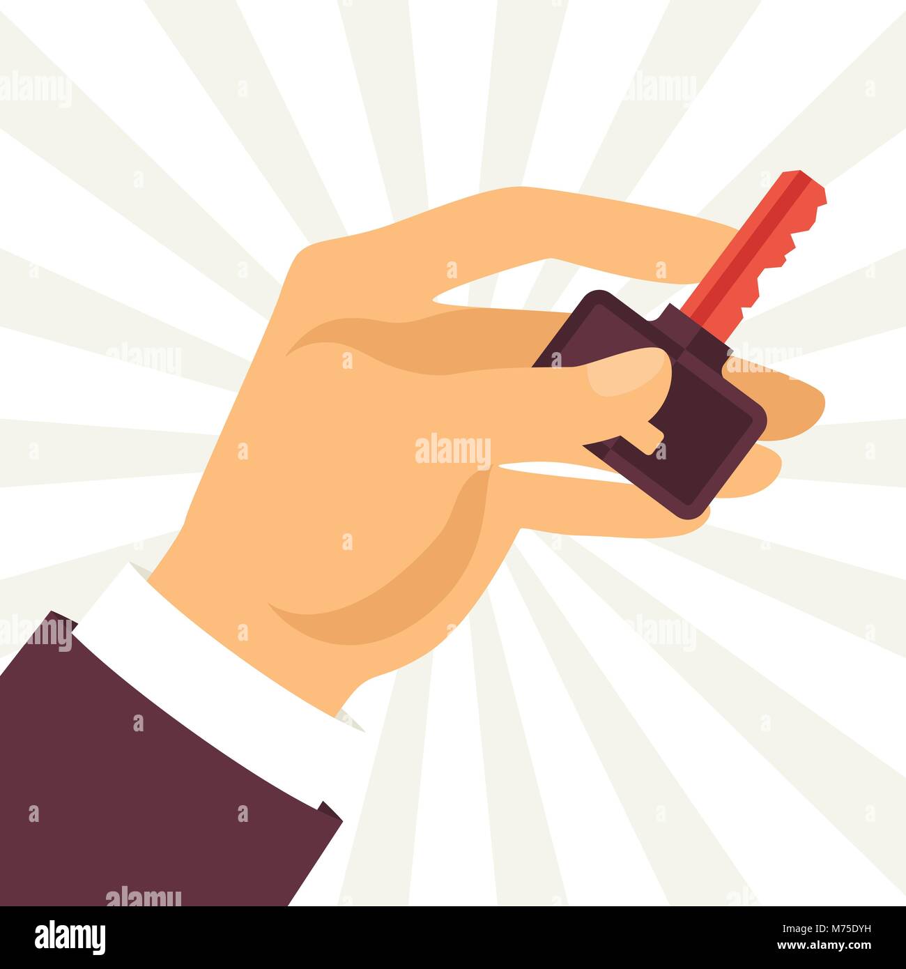 Illustration of hand holding key in flat style Stock Vector Image & Art ...