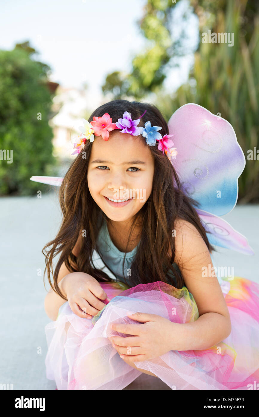 Cute little girl dressed up as a fairy Stock Photo - Alamy