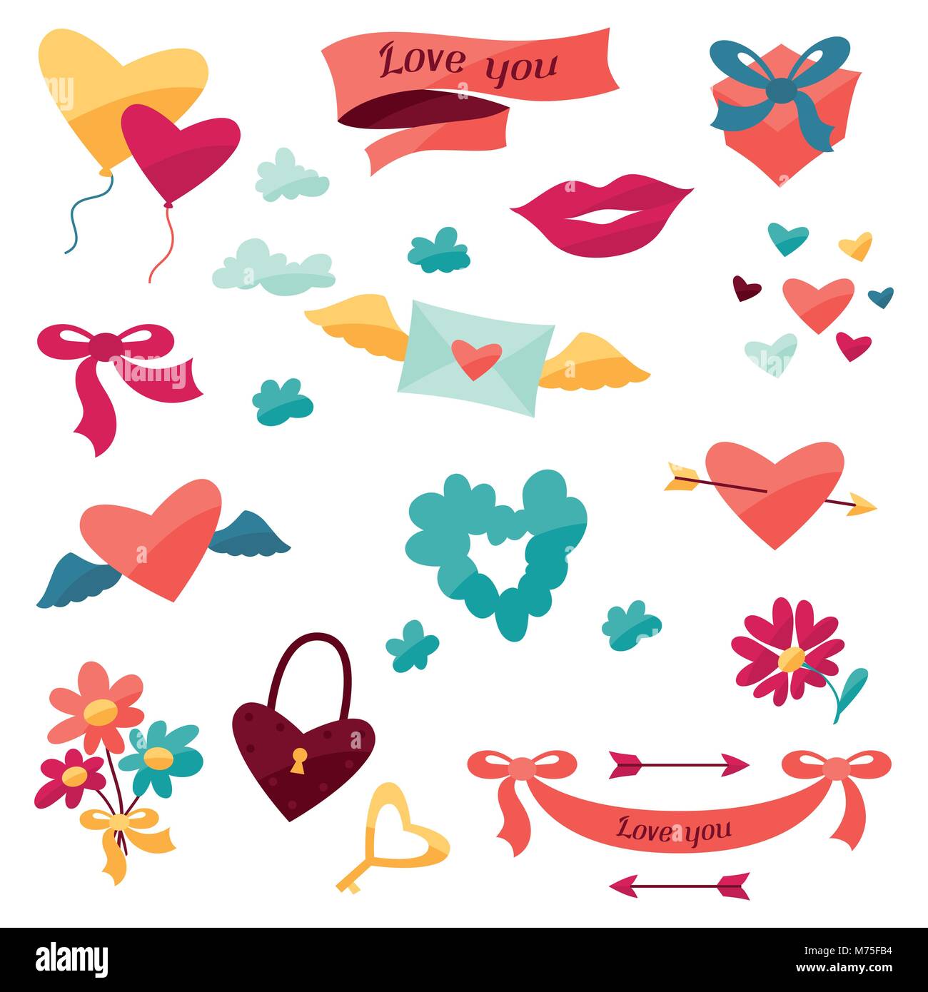 Set of Valentine's and Wedding icons Stock Vector Image & Art - Alamy