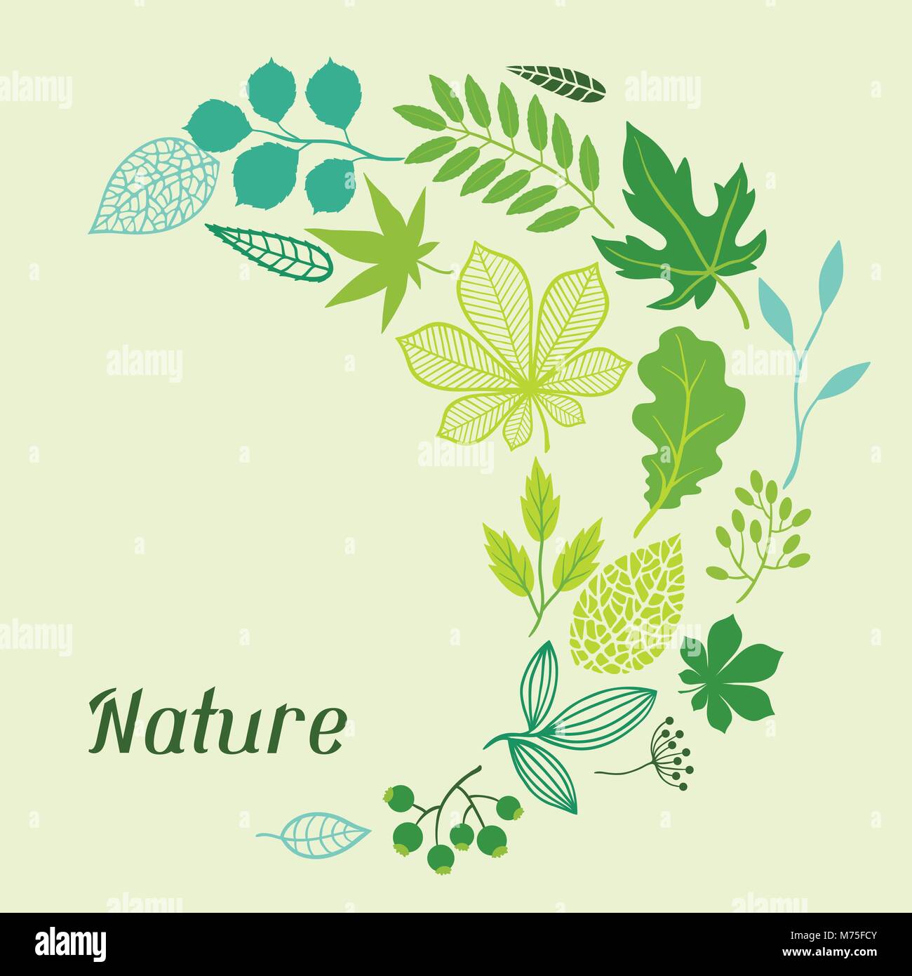 Background of stylized green leaves Stock Vector Image & Art - Alamy