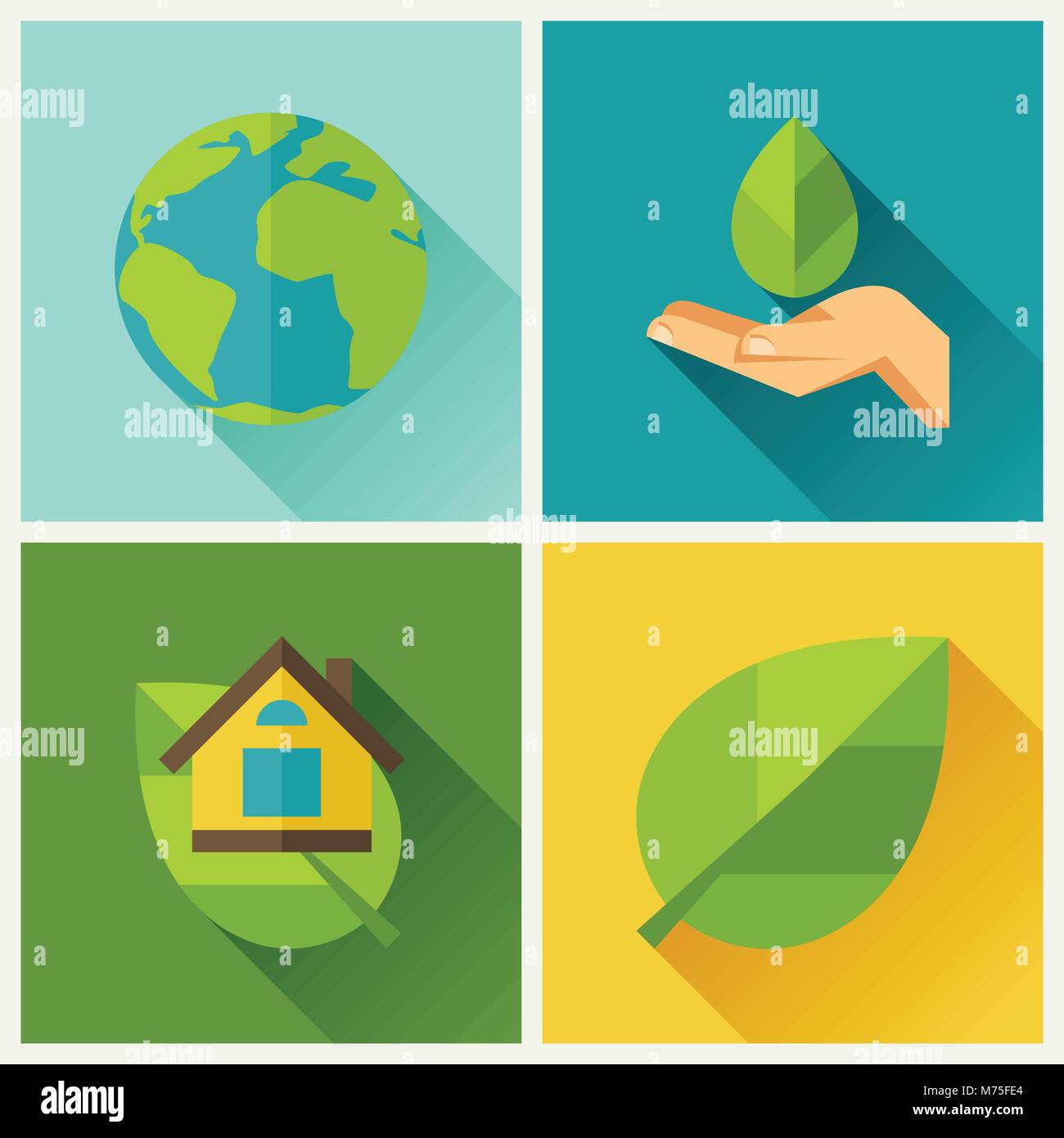 Ecology set of environment and pollution icons Stock Vector Image & Art ...