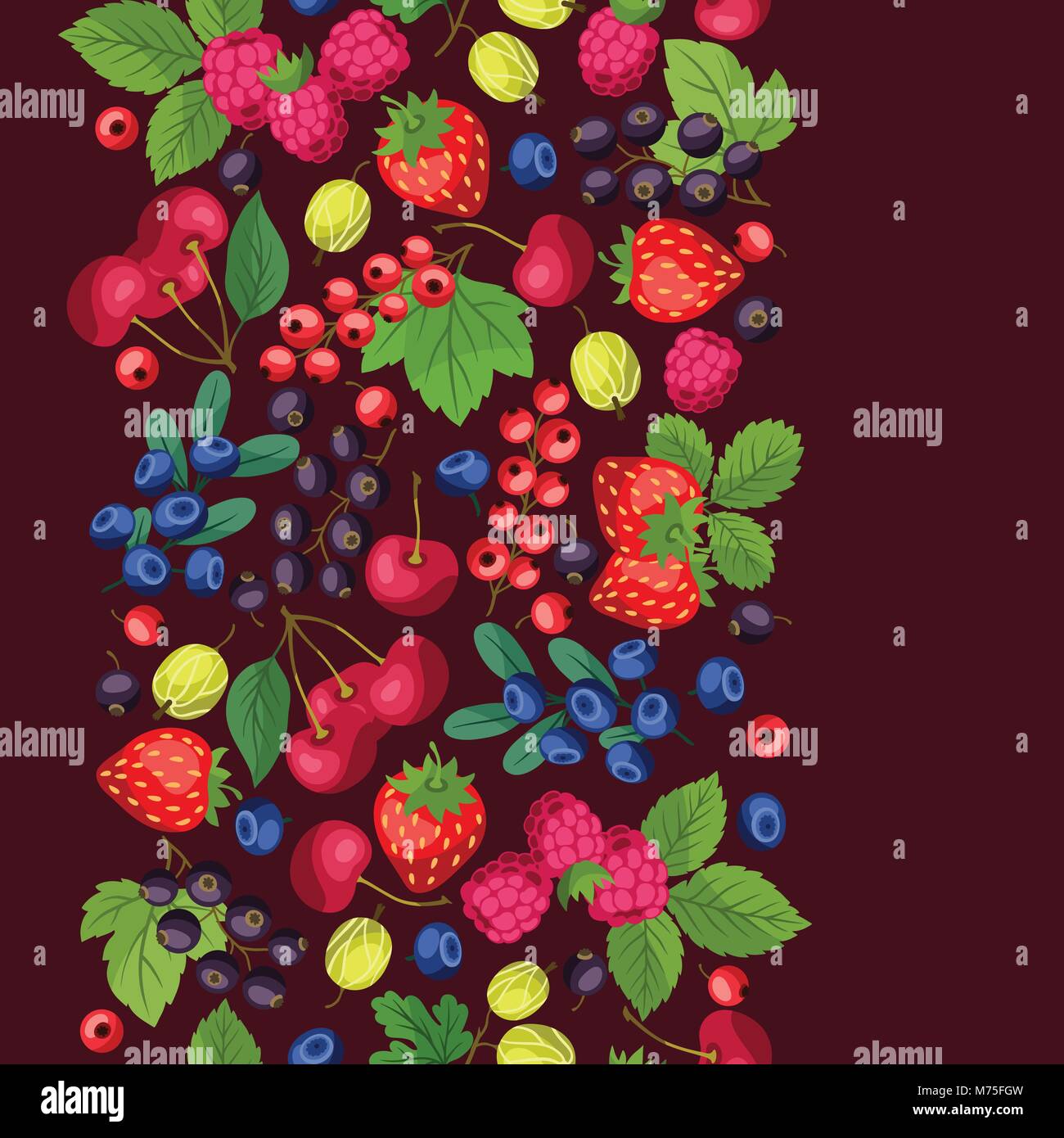 Seamless nature pattern with berries Stock Vector Image & Art - Alamy