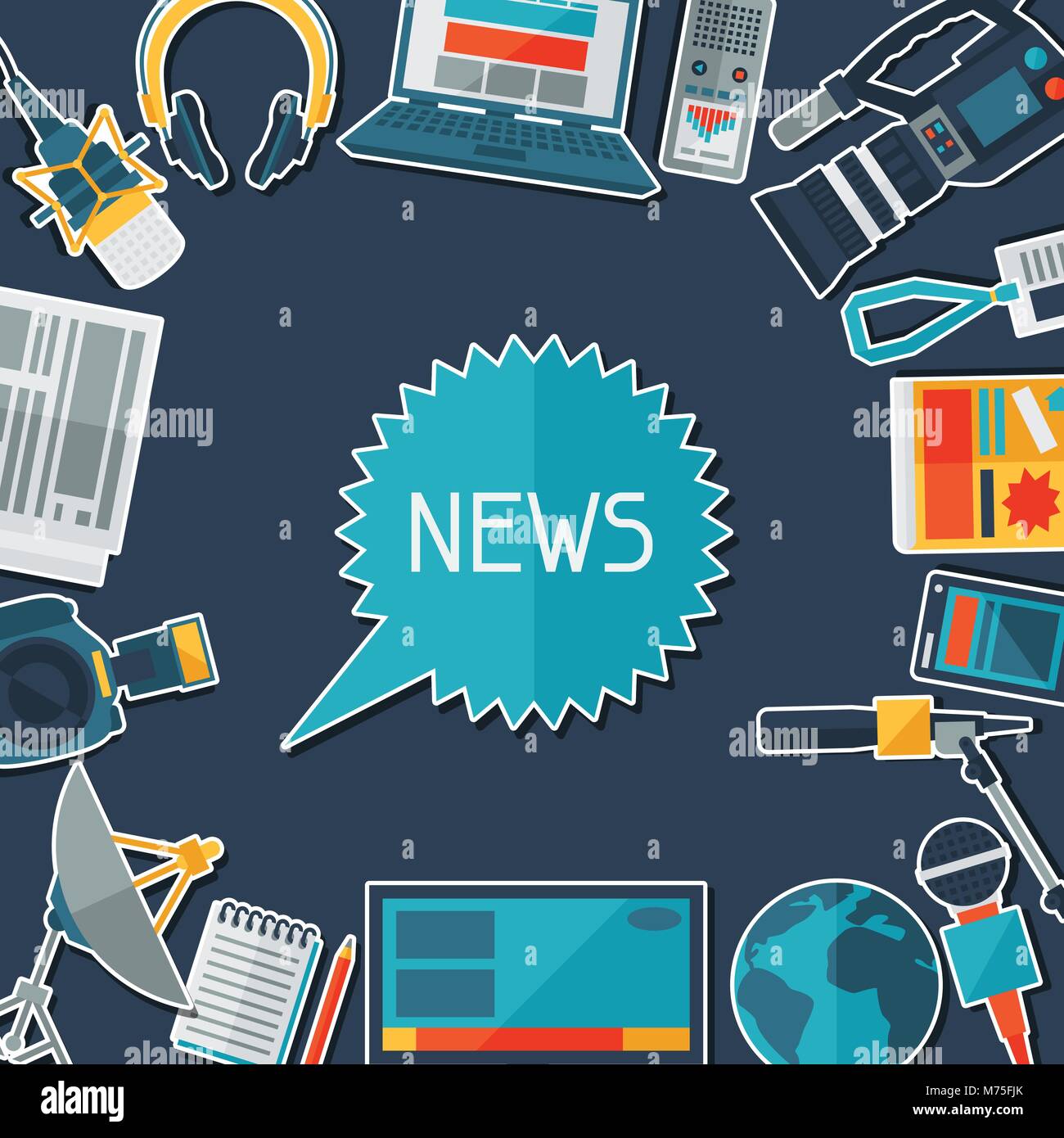 Background with journalism icons Stock Vector Image & Art Alamy