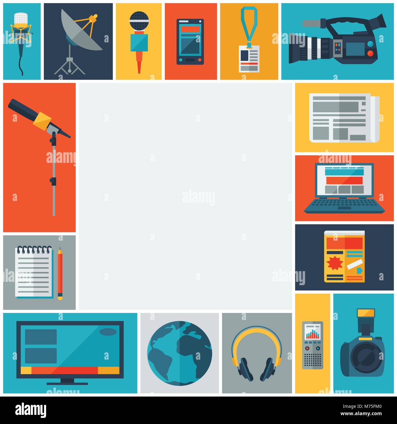 Background with journalism icons Stock Vector Image & Art Alamy