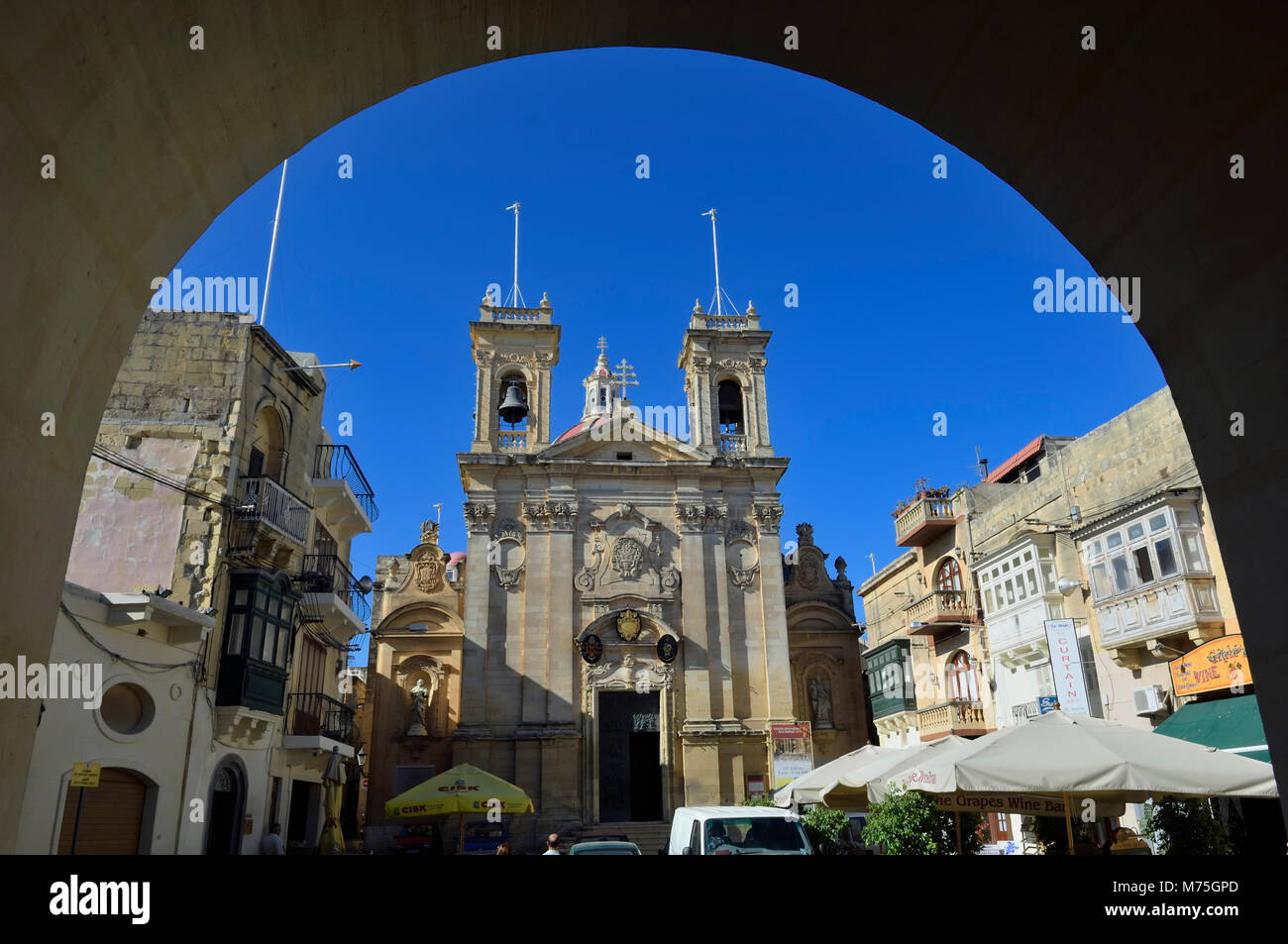 St George's Basilica, St Georges square, Victoria, Gozo, Malta Stock Photo