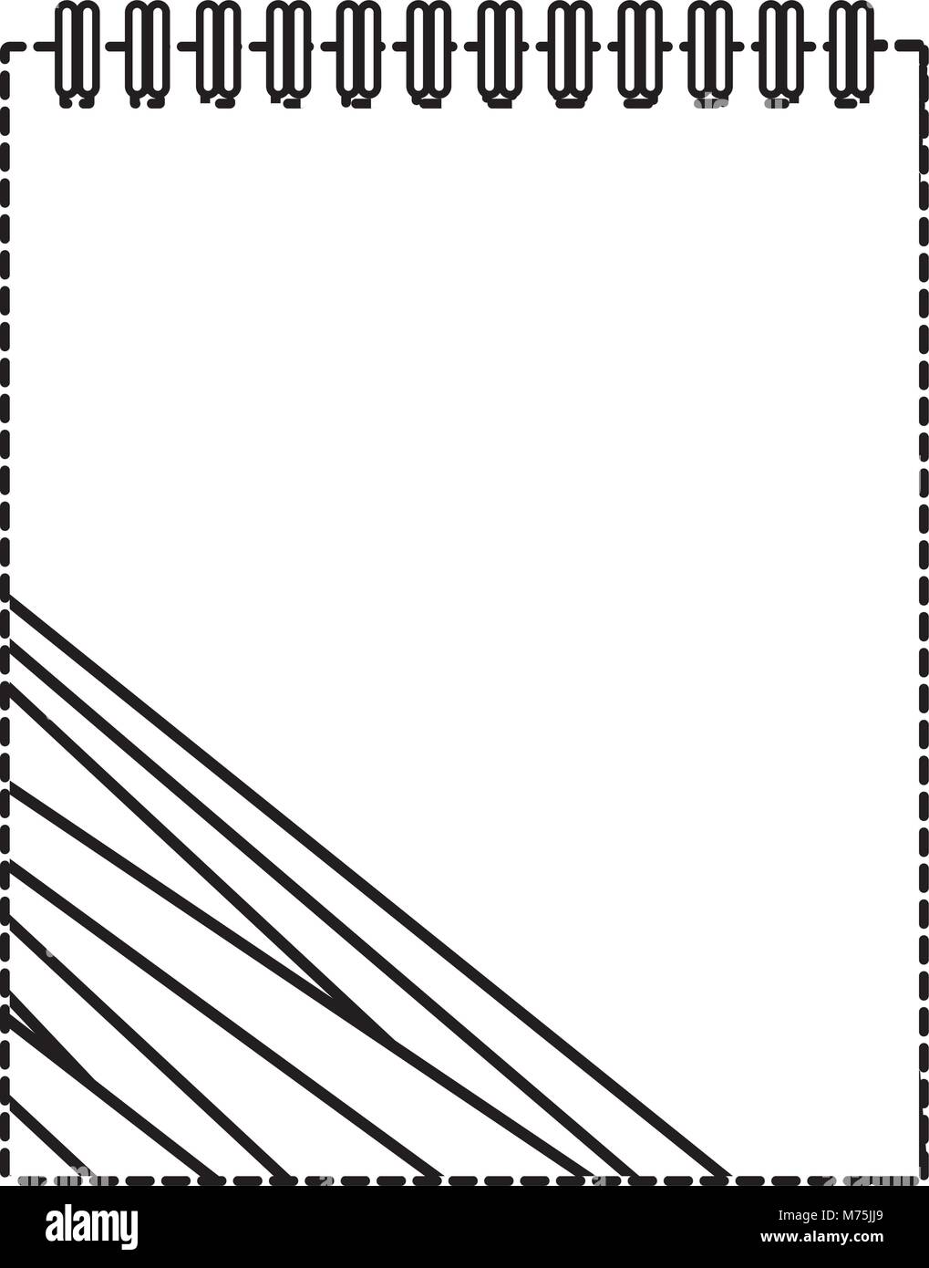 notepad with lines design sticker over white background vector