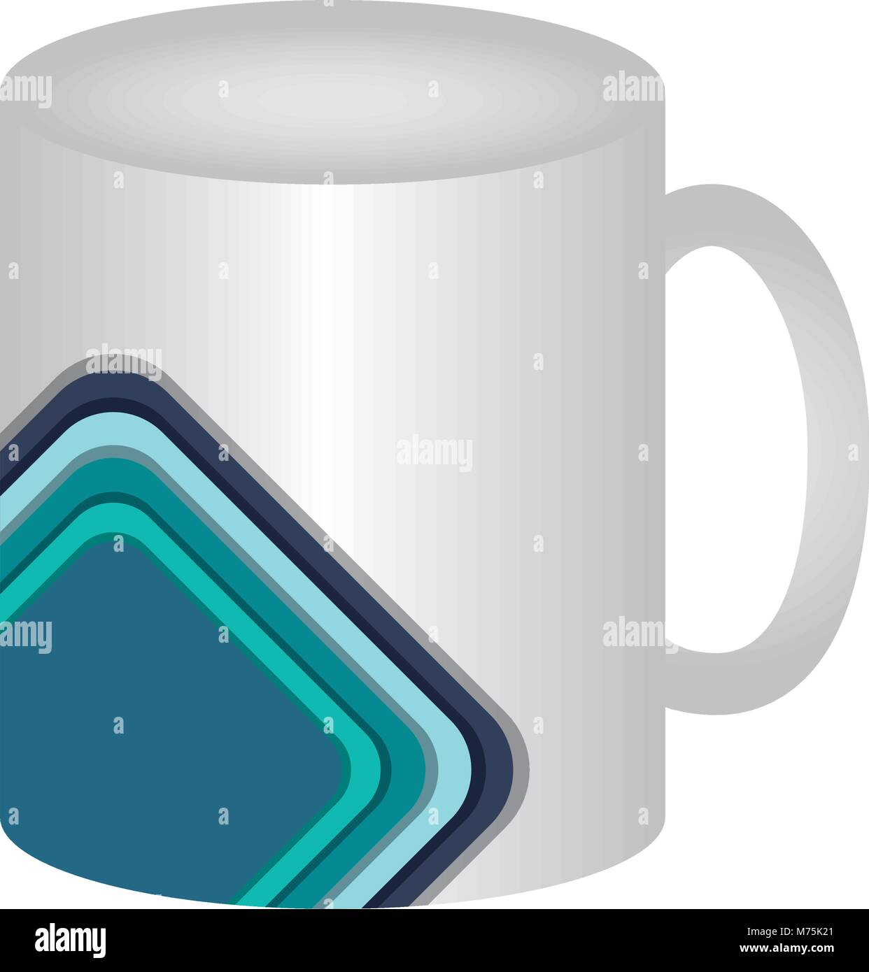mug with squares design over white background vector illustration Stock ...