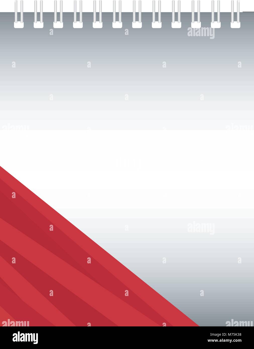 notepad with red stripes design over white background vector ...