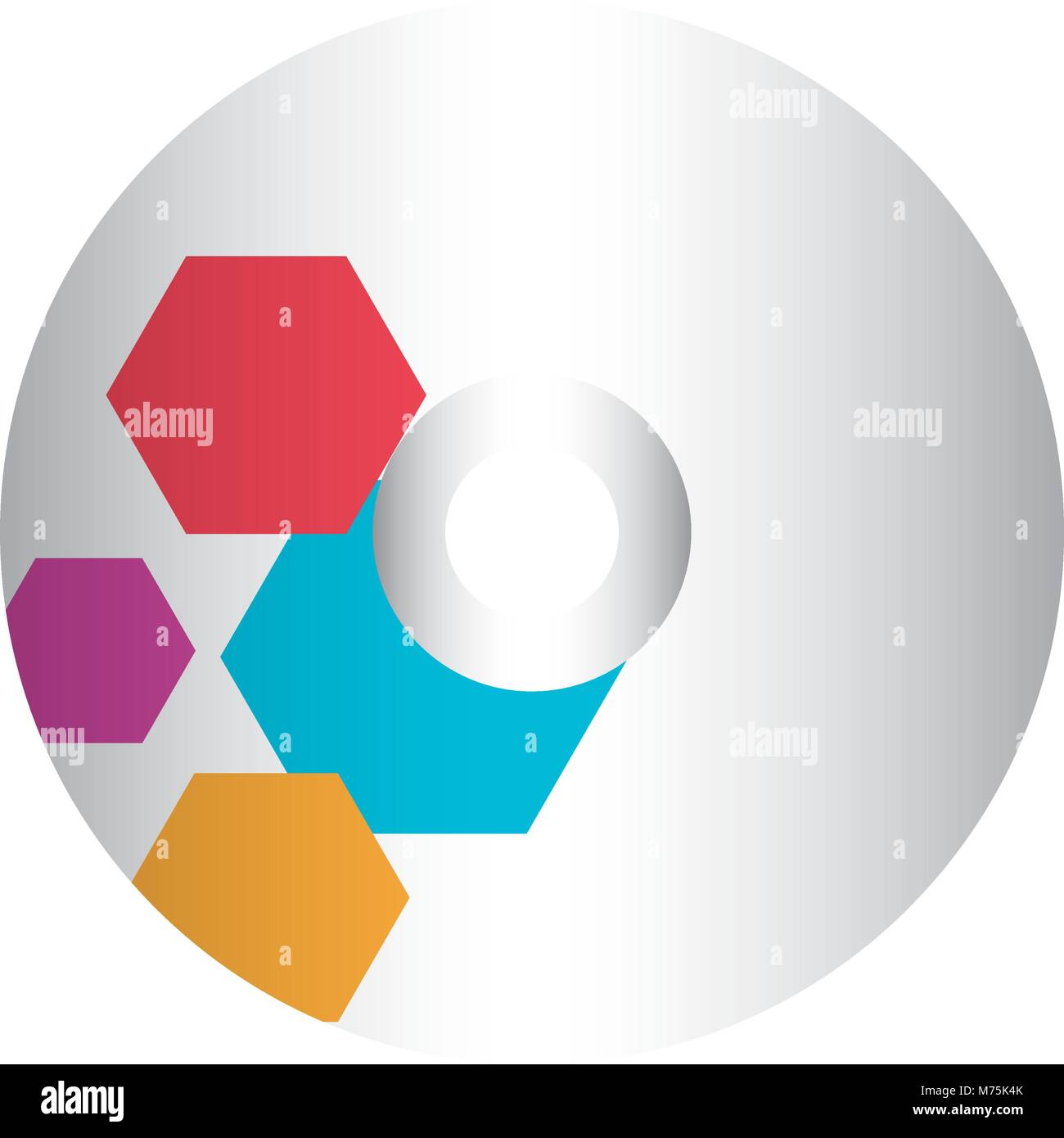 CD with hexagons design over white background vector illustration Stock ...