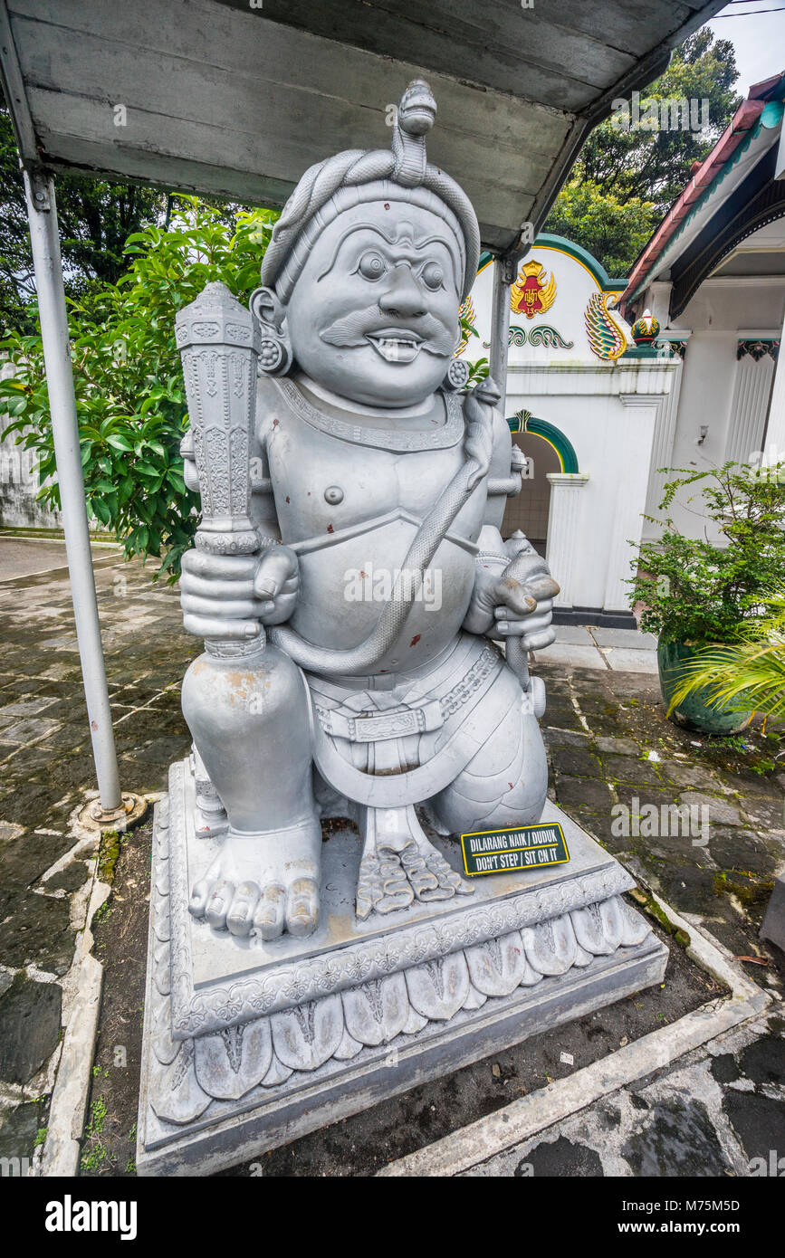 Dwarapala guardian statue at Donopratono gate of the Kraton Ngayogyakarta Hadiningrat, the palace of the Yogyakarta Sultanate, Central Java, Indonesia Stock Photo