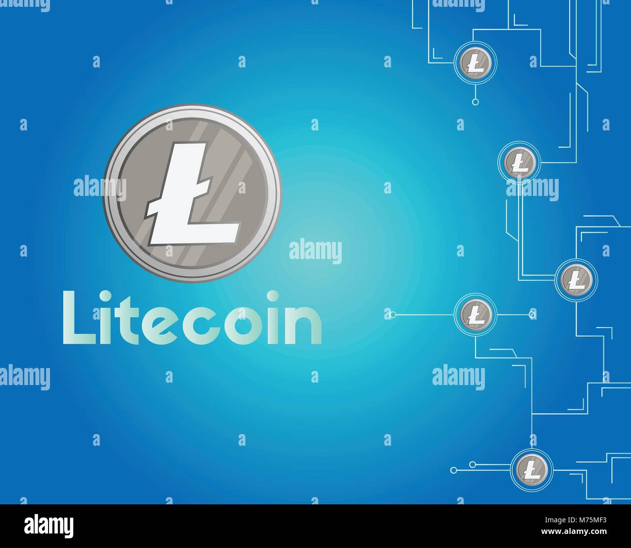 Blockchain litecoin circuit networking technology background Stock ...