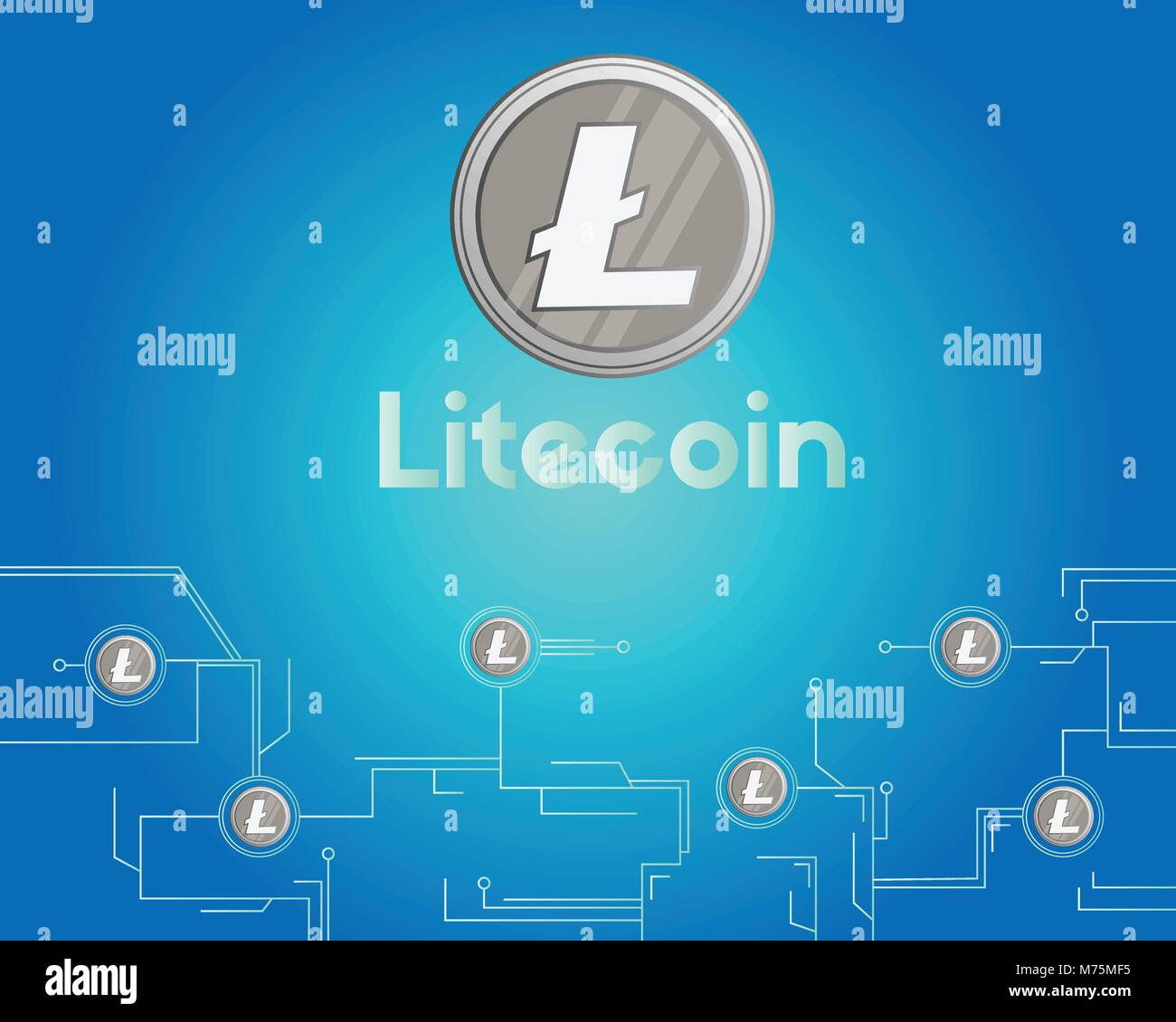 Blockchain litecoin circuit networking technology background Stock ...