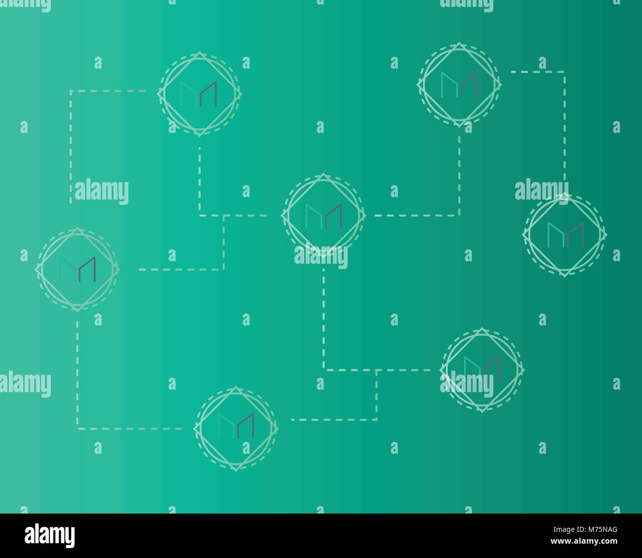 Maker cryptocurrency networking technology background Stock Vector ...