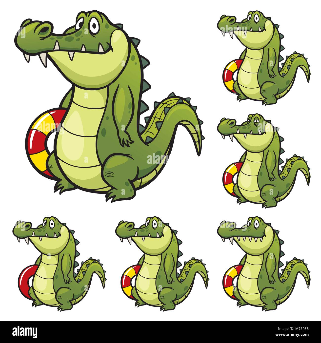 Vector Illustration of make the choice matching - Crocodile Stock Vector