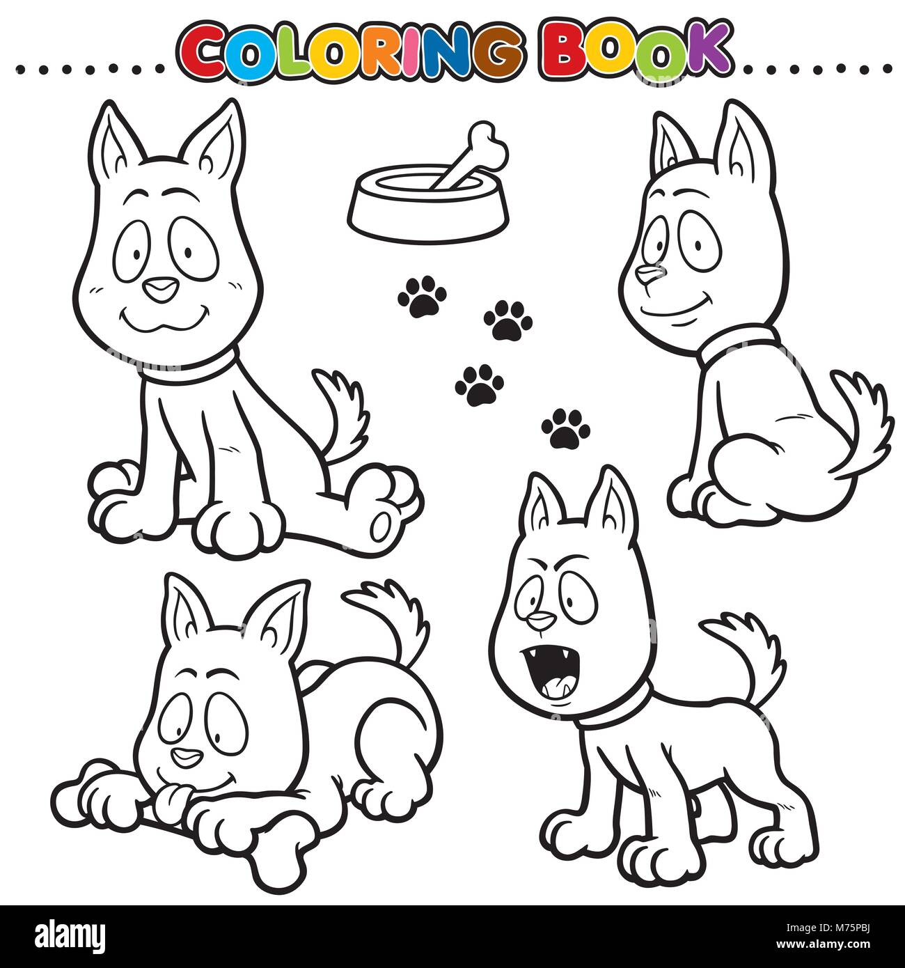 Cartoon Coloring Book - Dog Stock Vector Image & Art - Alamy
