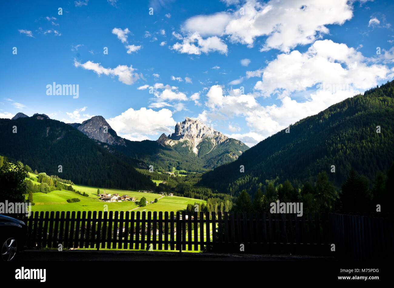Dolomite landscapes in the summer green of Trentino Stock Photo