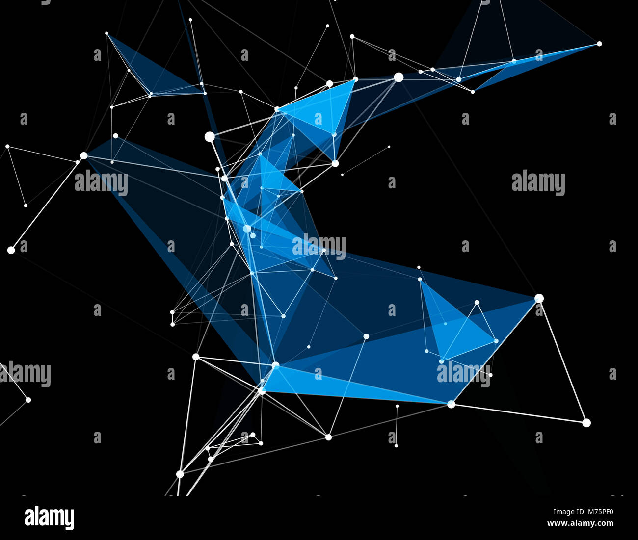 3D spatial connection, network data matrix, future technology, network ...