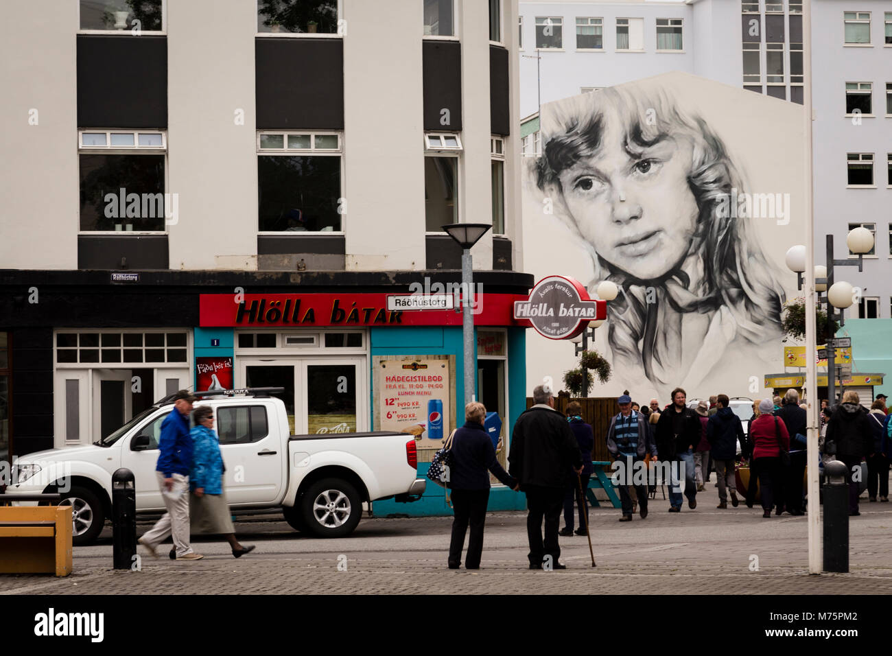 Street art in Akureyi, Iceland Stock Photo