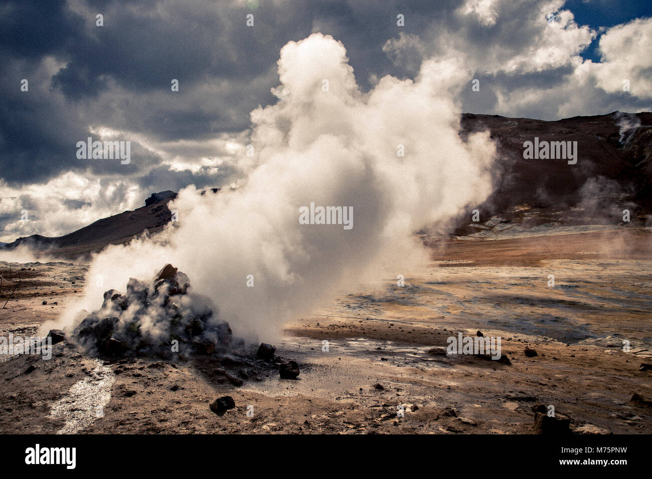 Geothermal steam vent at Hverarond, Iceland Stock Photo