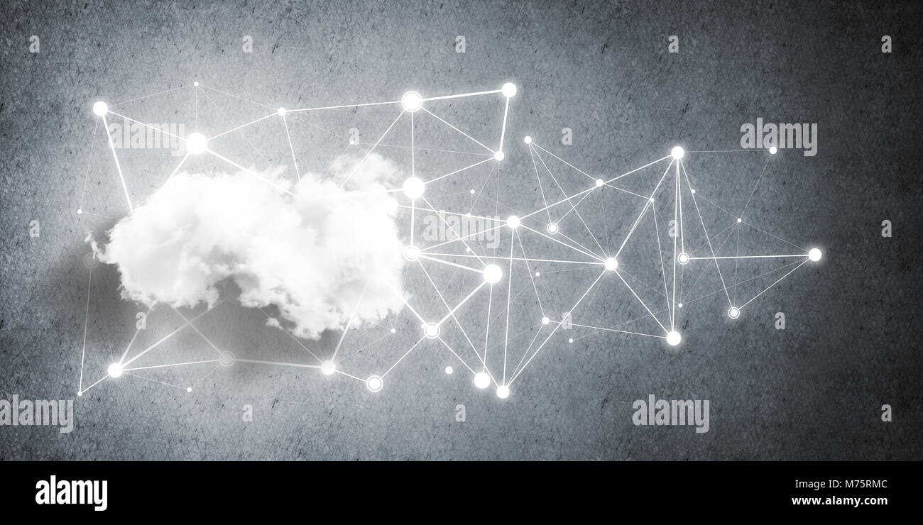 Background image with cloud computing connection concept on concrete ...