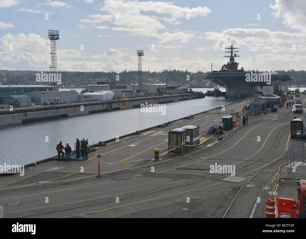 Aircraft carrier in dry dock hires stock photography and images Alamy